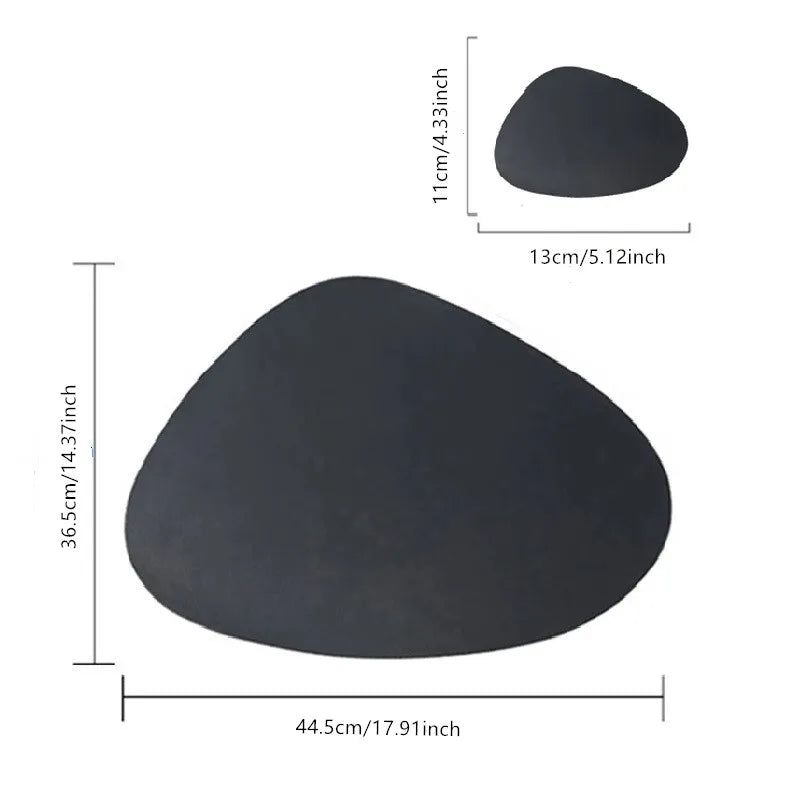 1/4/6sets Cream Placemat and Coaster Set Oil-Proof Waterproof for Kitchen Irregular Shape PU Leather Tables Mats Pad Coffee Shop