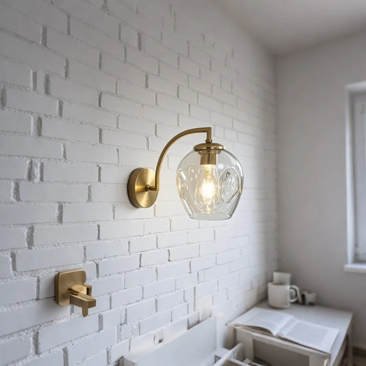 Creative Pea Shell Glass Wall Lamp for Living Room Bedroom Bathroom Decor with Colorful Glass E27 Bulb Nordic Style