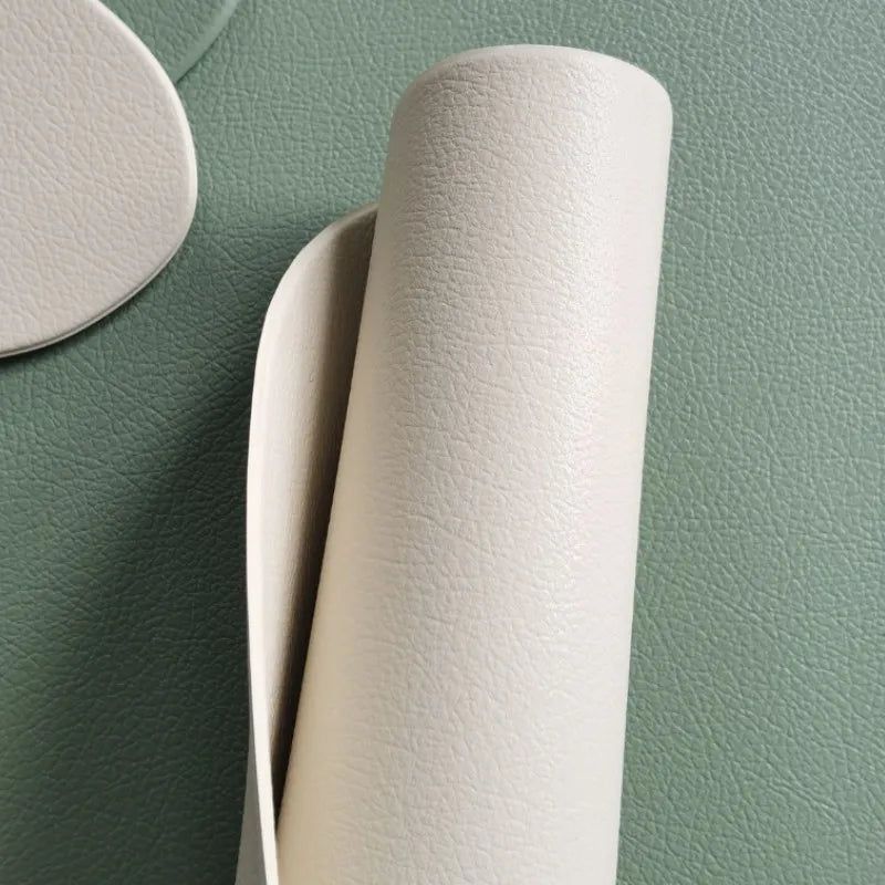 1/4/6sets Cream Placemat and Coaster Set Oil-Proof Waterproof for Kitchen Irregular Shape PU Leather Tables Mats Pad Coffee Shop
